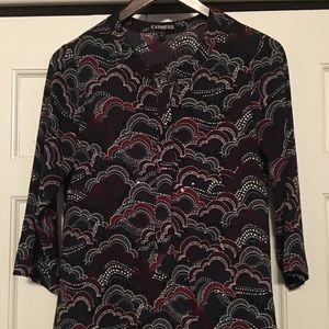Express zipper front blouse